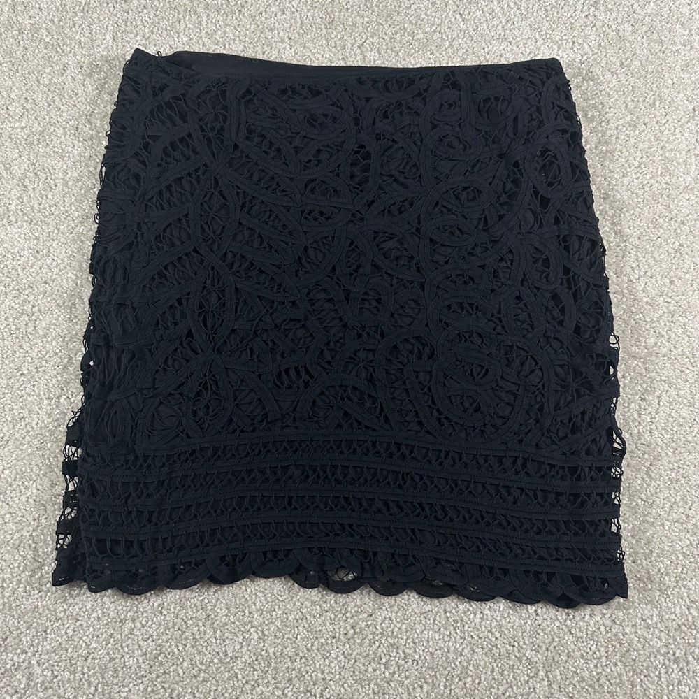INC International Concepts Secret Garden Black Lace Mini Skirt 14 Boho Whimigoth